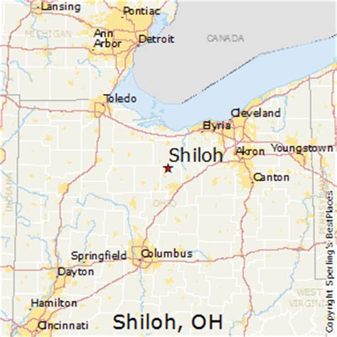 shiloh ohio map.
